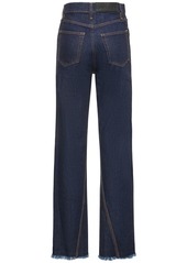 Lanvin Twisted Denim High Waist Straight Jeans