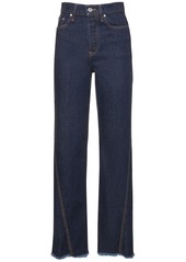 Lanvin Twisted Denim High Waist Straight Jeans