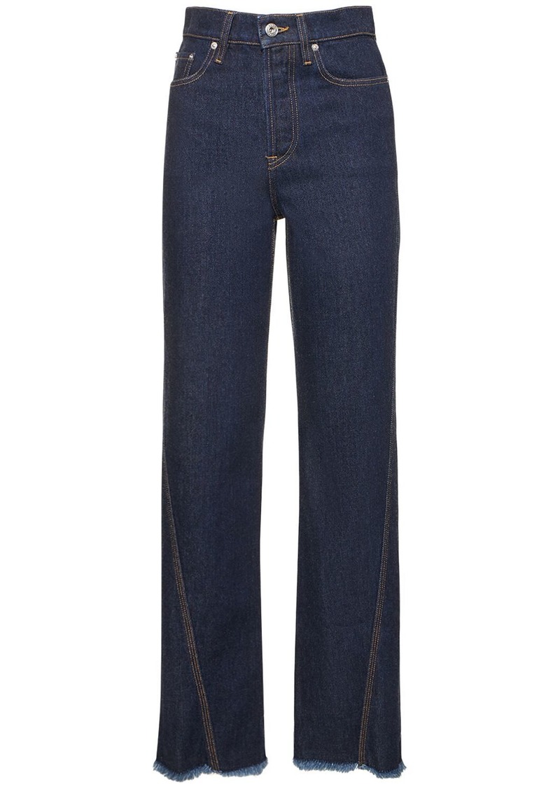 Lanvin Twisted Denim High Waist Straight Jeans