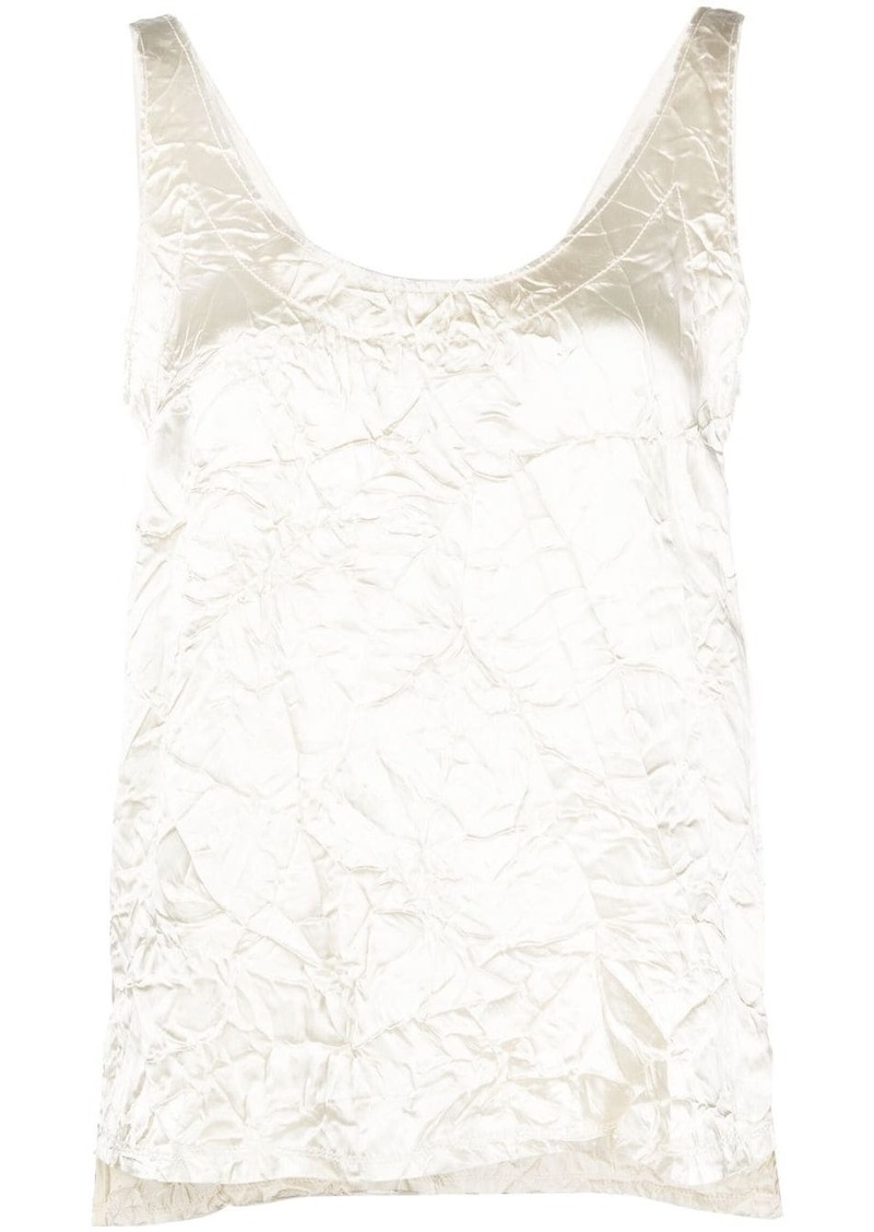 Lanvin V-back crinkled-effect top