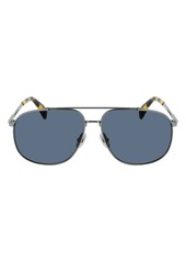 Lanvin 60mm Aviator Sunglasses in Dark Ruthenium/Blue at Nordstrom Rack