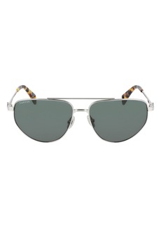 Lanvin Mother & Child 58mm Aviator Sunglasses in Silver/Green at Nordstrom Rack