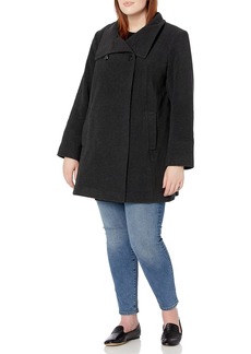 LARRY LEVINE Women's Plus-Size Double-Breasted Wool-Blend Coat