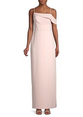 Laundry by Shelli Segal Asymmetric Cold-Shoulder Gown