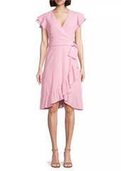 Laundry by Shelli Segal Belted Flutter-Sleeve Dress