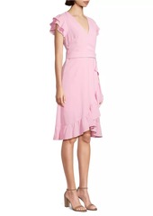 Laundry by Shelli Segal Belted Flutter-Sleeve Dress