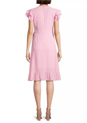 Laundry by Shelli Segal Belted Flutter-Sleeve Dress