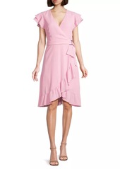 Laundry by Shelli Segal Belted Flutter-Sleeve Dress