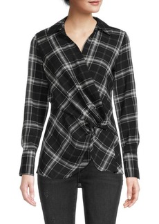 Laundry by Shelli Segal Checked Twisted Blouse