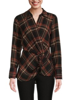Laundry by Shelli Segal Checked Twisted Blouse