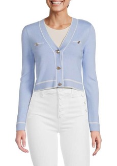 Laundry by Shelli Segal Contrast Cropped Cardigan