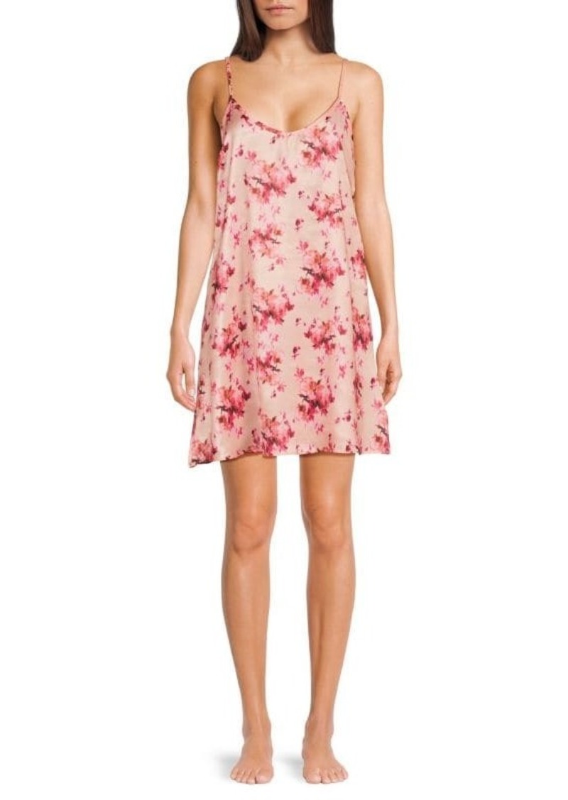 Laundry by Shelli Segal Floral Satin Mini Slip Dress