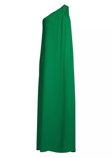 Laundry by Shelli Segal Gathered One-Shoulder Gown