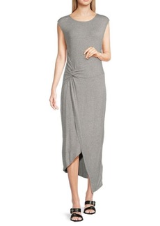 Laundry by Shelli Segal Knot Asymmetric Midi Dress