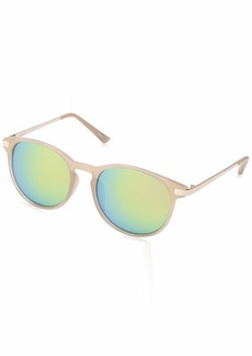 LAUNDRY BY SHELLI SEGAL LD273 Metal Temple Women's Round Sunglasses with 100% UV Protection. Stylish Gifts for Her