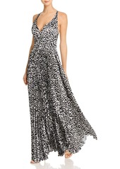 Laundry by Shelli Segal Animal Print Pleated Gown