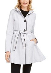 Laundry by Shelli Segal Belted Hooded Raincoat