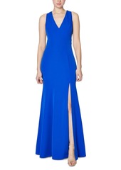Laundry by Shelli Segal Cutout Slit Crepe Gown
