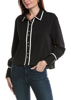 Laundry by Shelli Segal Double Pearl Button Front Blouse