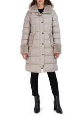 Laundry by Shelli Segal Faux Fur Trim Hooded Puffer Jacket in Seashell at Nordstrom Rack