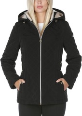 Laundry by Shelli Segal Fleece-Lined Hooded Quilted Coat