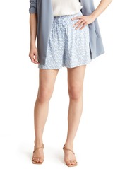 Laundry by Shelli Segal Floral Smocked Waist Flared Shorts in Beige/Pink Floral at Nordstrom Rack
