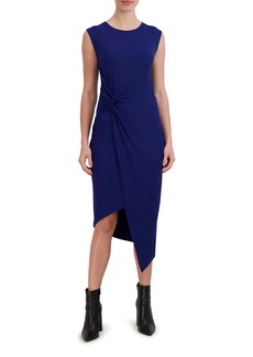 Laundry by Shelli Segal Knot Front Midi Dress in Navy at Nordstrom Rack