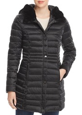 Laundry by Shelli Segal Mercury Puffer Coat with Faux Fur Trimmed Hood
