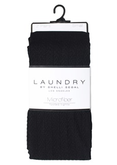Laundry by Shelli Segal Pack of 2 Textured Footed Tights in Black at Nordstrom Rack