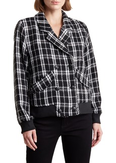 Laundry by Shelli Segal Plaid Double Breasted Jacket in Black/White at Nordstrom Rack