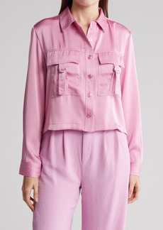 Laundry by Shelli Segal Satin Cargo Jacket in Pink/lavender at Nordstrom Rack