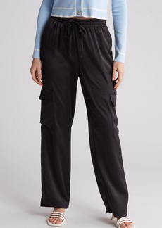 Laundry by Shelli Segal Satin Cargo Pants in Black at Nordstrom Rack