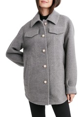 Laundry by Shelli Segal Snowflake Bouclé Shacket in Frost Grey at Nordstrom Rack
