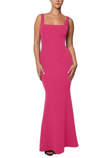 Laundry by Shelli Segal Square-Neck Mermaid Gown - Raspberry Sorbet
