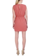Laundry by Shelli Segal Tie-Front A-Line Mini Dress - Rose