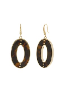 Laundry By Shelli Segal Tortoise Drop Pave Stones Earring - Tort