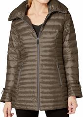 LAUNDRY BY SHELLI SEGAL Women's 3/4 Length Lightweight Fit and Flare Puffer Jacket  Extra Small