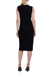 Laundry by Shelli Segal Women's Button-Front Knit Midi Dress - Black