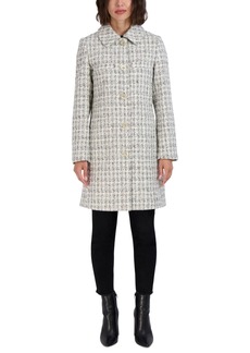 Laundry by Shelli Segal Women's Club Collar Tweed Coat - Ivory Combo