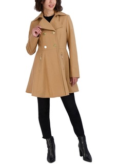 Laundry by Shelli Segal Women's Double-Breasted Wool Blend Skirted Coat - Camel