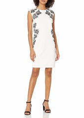 laundry BY SHELLI SEGAL Women's Embroidered Cap Sleeve Sheath Dress