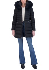 Laundry By Shelli Segal Women's Faux-Fur-Trim Hooded Puffer Coat - Noir