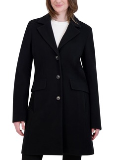Laundry By Shelli Segal Women's Faux Wool Coat with Notch Collar