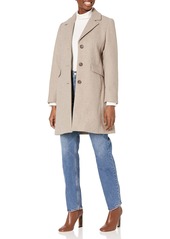 LAUNDRY BY SHELLI SEGAL Women's Faux Wool Coat with Notch Collar