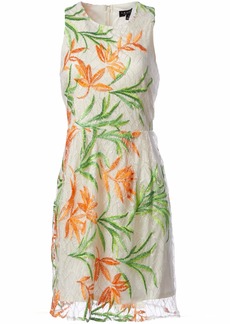 Laundry By Shelli Segal Women's Floral Embroidered A-Line Dress