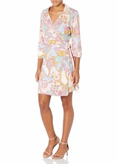 LAUNDRY BY SHELLI SEGAL Women's Matte Jersey Reversible Wrap Shirt Dress