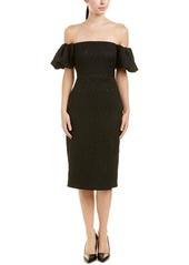 LAUNDRY BY SHELLI SEGAL Women's Off The Shoulder Puff Sleeve Midi Dress