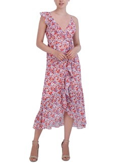 Laundry by Shelli Segal Women's Printed Hi-Low Ruffled Faux-Wrap Dress - Painterly Floral