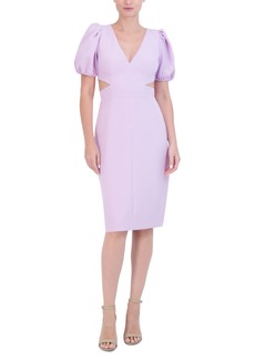 Laundry by Shelli Segal Women's Puffed-Sleeve Side-Cutout Dress - Lilac