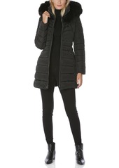 LAUNDRY BY SHELLI SEGAL womens Puffer With Detachable Faux Fur Hood and Large Collar Jacket   US